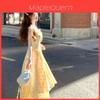 French Summer Girls Dress With Splicing Pattern And Polyester Fabric For Casual Wear