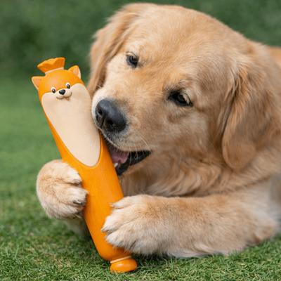 Jouet à mâcher pour chien en latex Résistant aux morsures Imitation saucisse Jouet sonore produisant un son Sifflement Bâtonnet à broyer les dents pour chien Accessoires pour chien