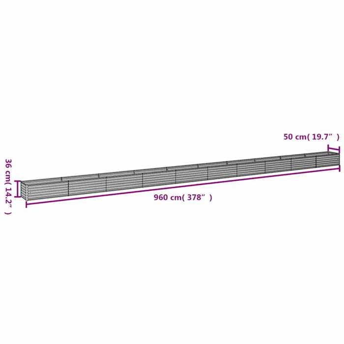 VidaXL Raised Garden Bed 960x50x36 Cm Corten Steel 151982