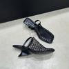 Brand New Summer Trendy Mesh Sexy Party Women Sandals Fashion Hollow Out Walking Comfy Women Mule Shoes Dropship