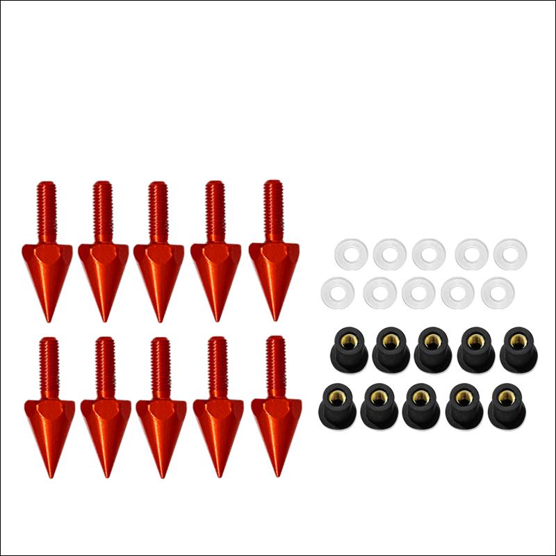 10 Stück Universal Motorrad M5 CNC Aluminium Windschutzscheibe Spike Bolzen Schrauben Muttern für Ducati Kawasaki Suzuki Honda Yamaha Triumph