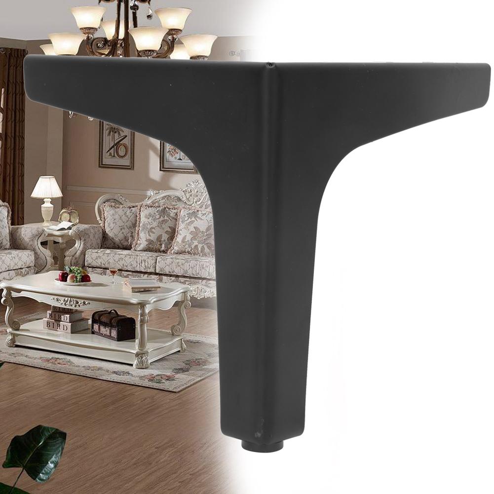 4 Pcs Iron Electroplated Furniture Cabinet Leg for Sofa Bedside Table Coffee Table13 Cm (1.8mm Thick)  Black