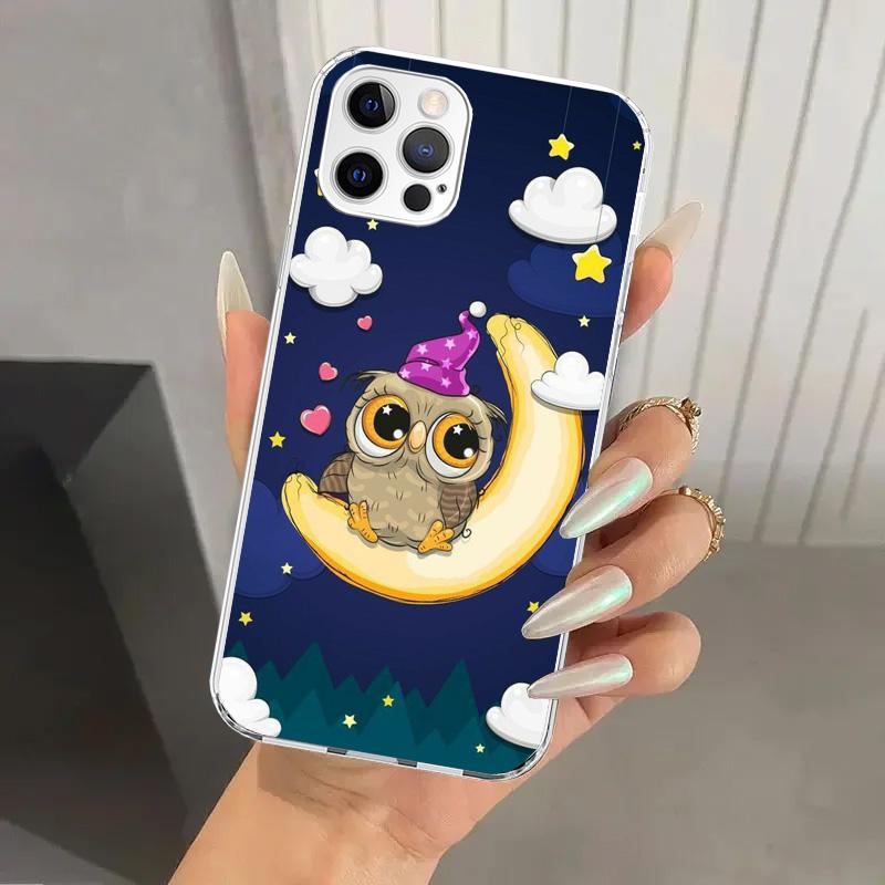Cartoon Cute Owl LoveLy Phone Case for Iphone 17 Air 16 15 Plus 14 13 Mini 12 11 Pro Max 16E 7 8 SE 2020 Soft Funda Print Shell