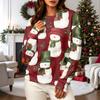 Women's Casual Christmas Print Long Sleeve Neck Sweatshirt
