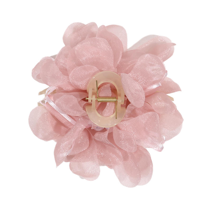 Women's Beautifgul Shark Clip Smoke Sensitive Chiffon Flower Grip Back Of The Head Temperament Hairs Hair Accessories