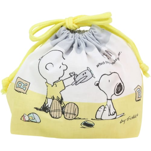 

OSK Peanuts Snoopy Drawstring Lunch Bag, Made in Japan, Stylish, Cute, Simple, Easy to Use, Unisex, Suitable for Kids, Elementary School Students, and