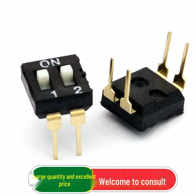 

2.54MM Pitch Black 2-Position DIP Switch with Straight Pins (2 pcs)