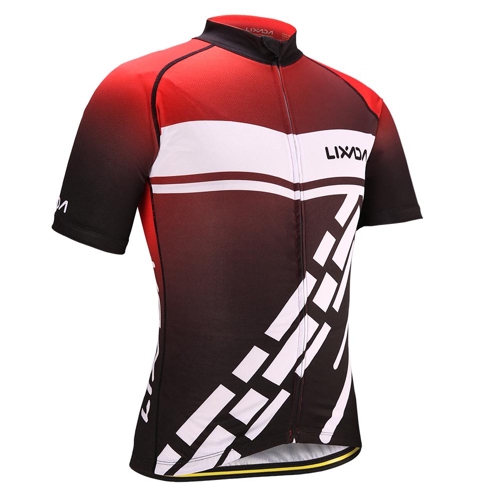 Lixada Maillot de cyclisme à manches courtes pour homme - Respirant - Pour l'été - Short rembourré - Pour le cyclisme et les sports de plein air