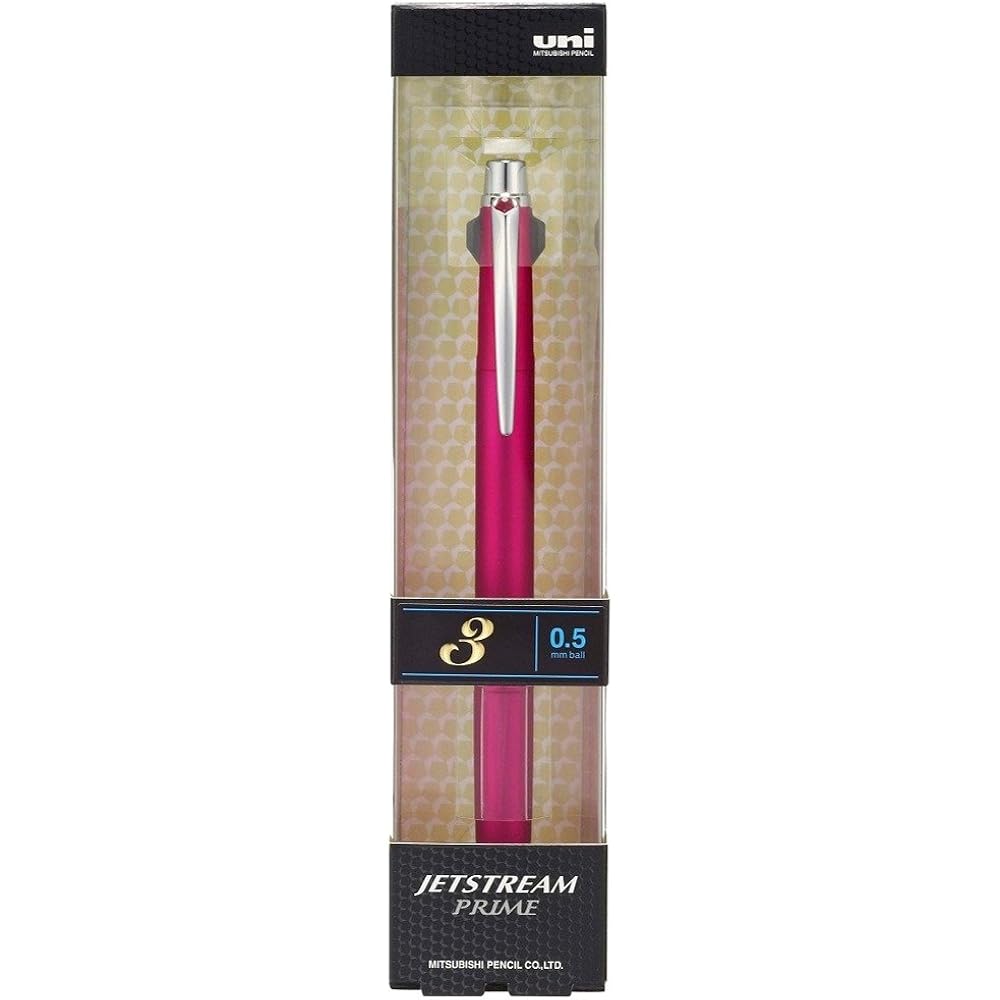 [Mitsubishi Pencil] Jetstream Prime Knock 3-Color Ballpoint Pen SXE3-3000-05-13 Shaft Color: Pink