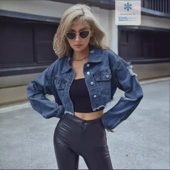 In Stock: Women's European & American Denim Short Jacket - Casual & Versatile Fashion