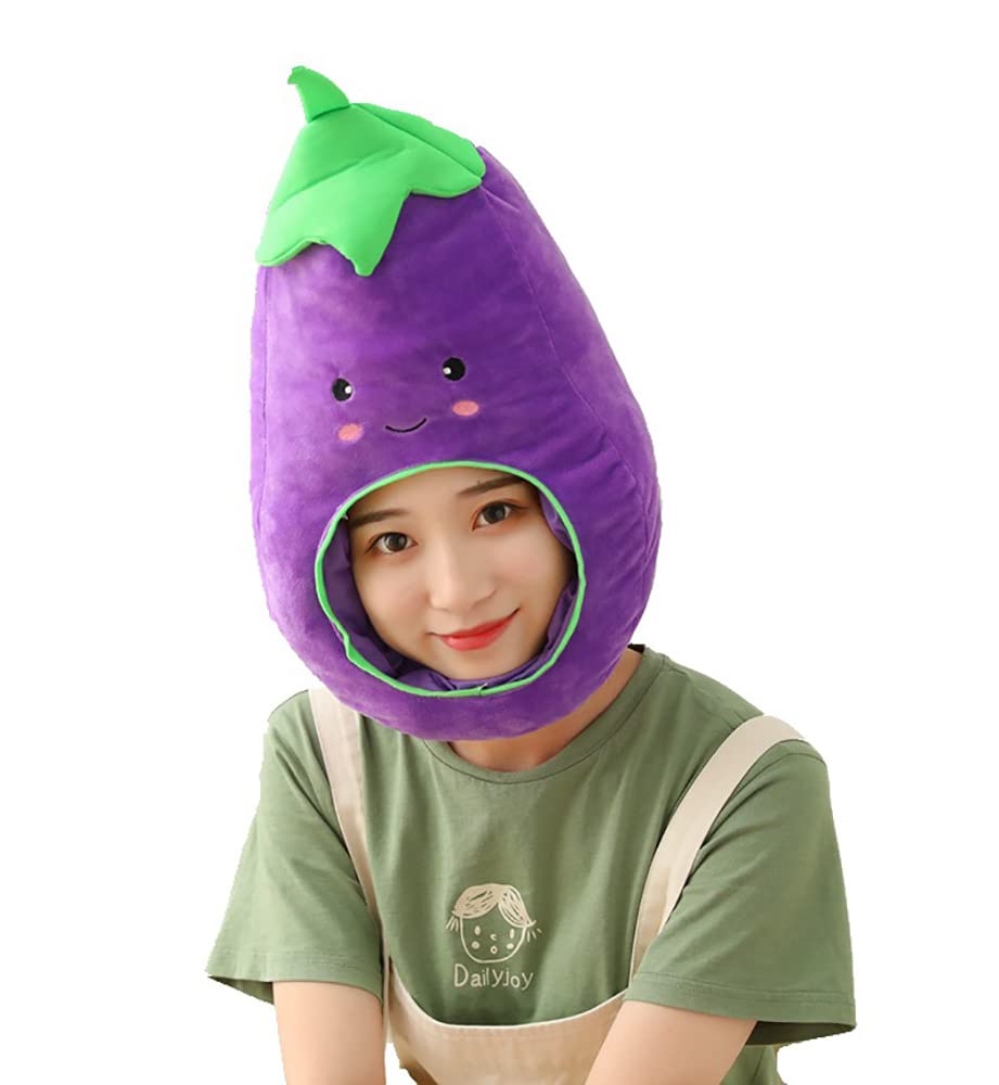 Cedar Eight Funny Headgear, Cute Cosplay Costume for Halloween, Events, School Festivals, and More (Eggplant)