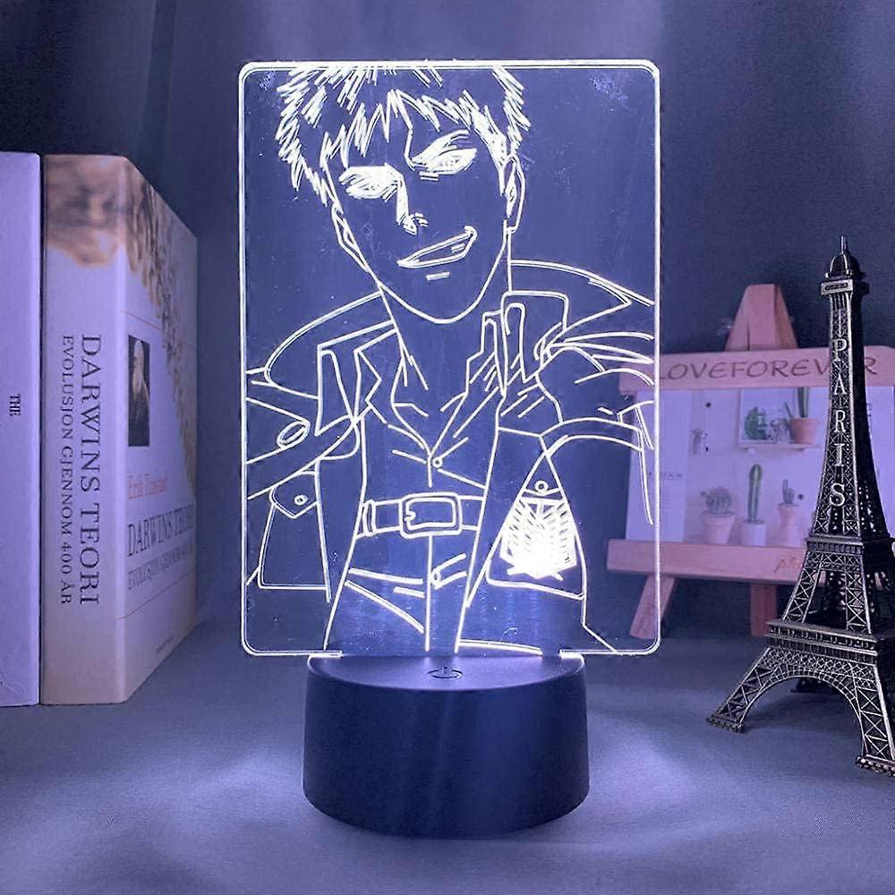 SCSYV 3D Night Light Anime Illusion Attack On Titan Jean Kirstein Light for Bedroom Decoration Kids Gift Attack On Titan LED Night Light Lamp Led Nigh