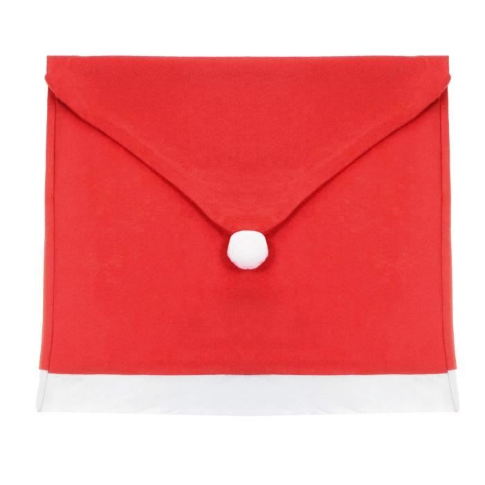 Housse de chaise - SPRINGOS® - Bonnet de Père Noël - 68x48 cm - Tissu non tissé - Rouge