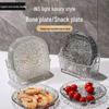 Elegant Glacier Pattern Bone Spitting Plate Set - Transparent Small Plates for Dining Tables