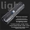 Rechargeable Tactical Flashlights Telescopic Zoomable Emergency Spotlights X3 Portable Laser Flashlights with COB Tail Light