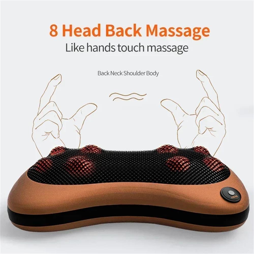 Electric Massage Pillow for Neck & Shoulders - Deep Tissue Kneading Shoulders, and Back Massage Pillow