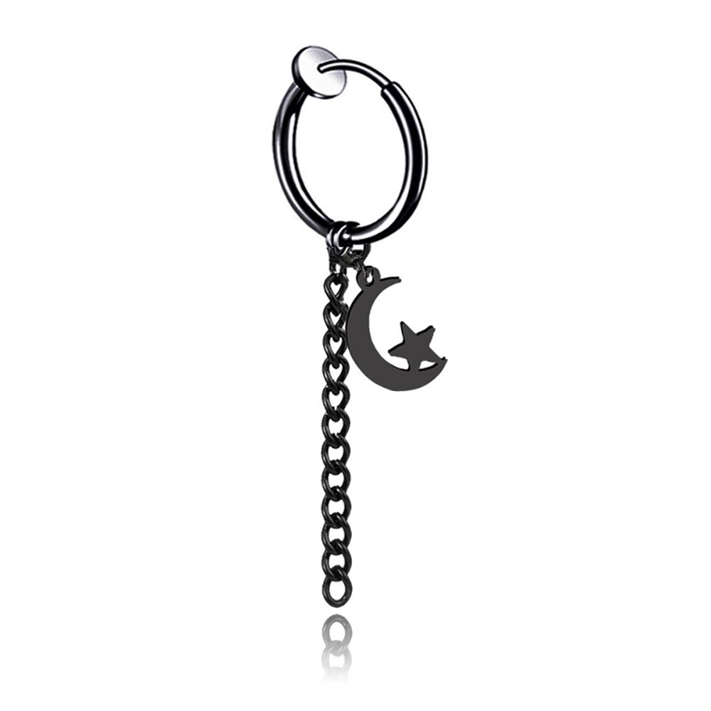 Tassel Stainless Steel Men Hoop Earring Word Love Earring Korean Style Clip Earring Fashion Jewelry