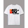 European Sizes Plus-Size Fashionable Men'S Clothing Men'S Casual Pattern T-Shirt- Short Sleeve Crew Neck T-Shirt, Printed with 'KN Racing' Words