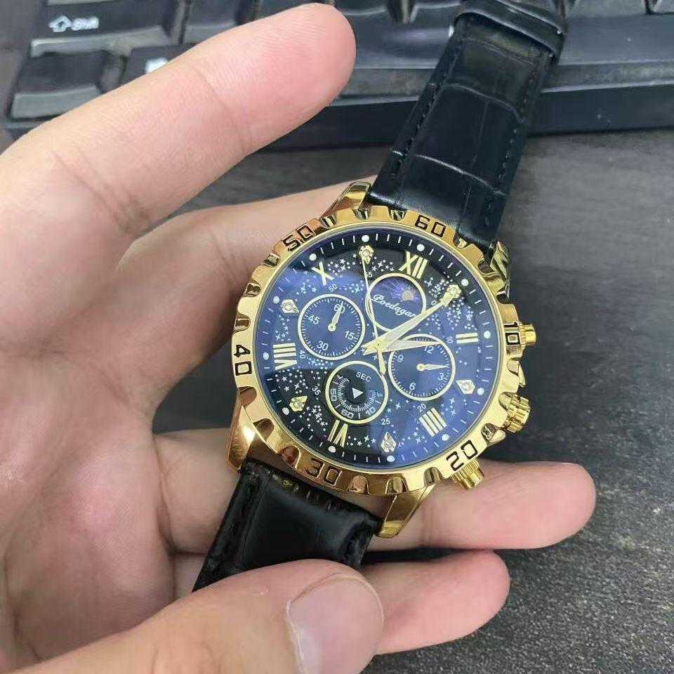 Top Military Man Wristwatch Waterproof Luminous Chronograph Leather Exquisite Watches Men Sports Quartz Watch