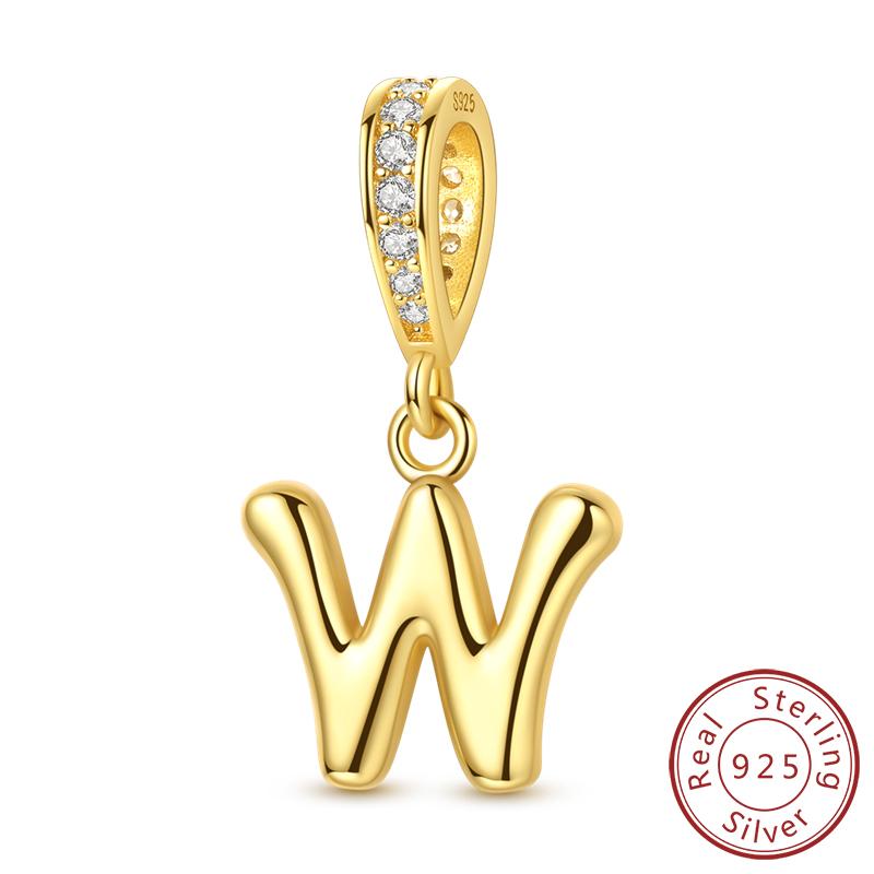 Dekorative Charms Perlenelemente Echtes Kupfer A-Z Alphabet 26 Buchstaben Charm Dekorationen Anhängerstück Geeignet Für Authentischen Armreif Armband