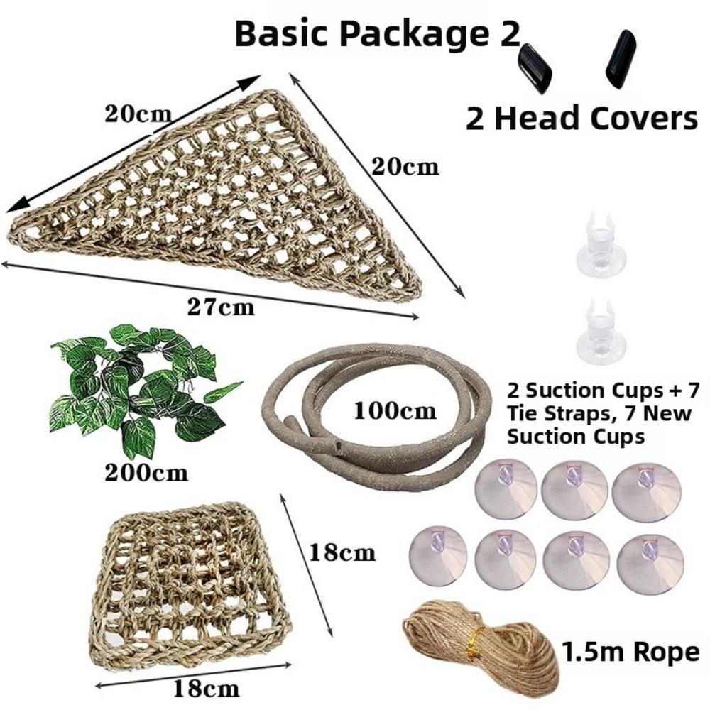 Rattan Reptile Vines Set Climbing Parts Easy To Install Reptile Habitat with Suction Cups Lizard Terrarium Decor Pet Supplies