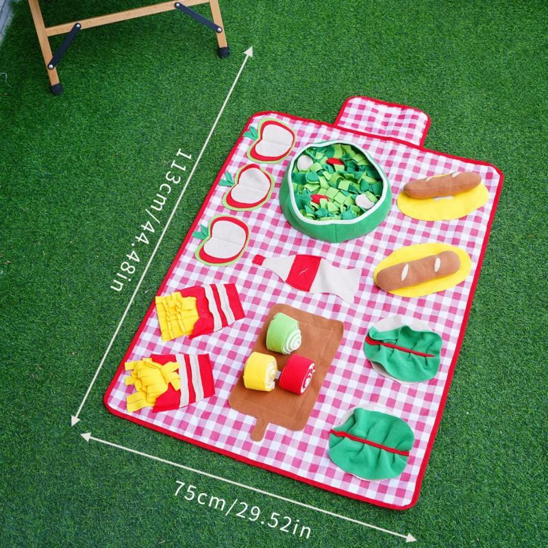 Dog Snuffle Mat Mental Stimulation Physical Exercise - Fabric Scent Tracking Training Pad With Food Hiding Pockets