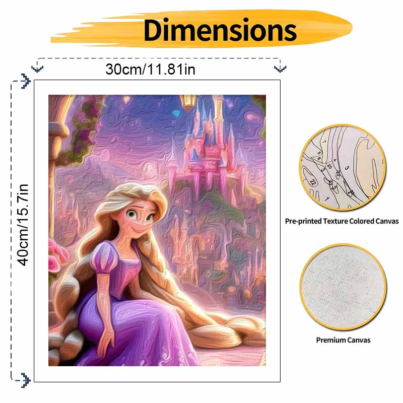 Disney Rapunzel Princess digital oil painting diy handpainted coloring painting home decoration art supplies crafts for bedroom wall decor