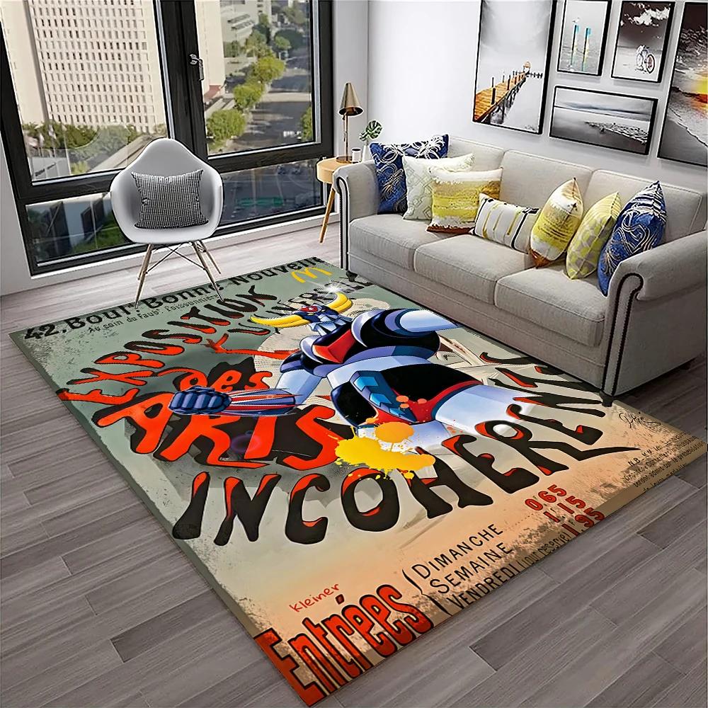 Alfombra de Anime con dibujos animados en 3D de UFO Robot Grendizer, alfombra para el hogar, sala de estar, dormitorio, sofá, felpudo decorativo, alfombra para área de niños, alfombra antideslizante