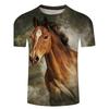 3D Print Horse T-Shirts Men Fashion Summer Loose O-Neck T-Shirt Casual Short Sleeve Streetwear Harajuku Horse Y2k Men Clothes