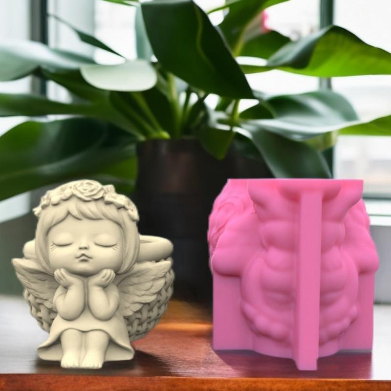 Cute Doll Girl Series Succulent Flower Pot Mould Gypsum Concrete Crystal Epoxy Resin Mold Flower Vase Silicone Mold