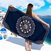 Mandala Floral Graphic Beach Towel, Soft Microfiber Durable Sand Free, Home Decor Gift, Boho Print Oversized Bath Towel for Yoga