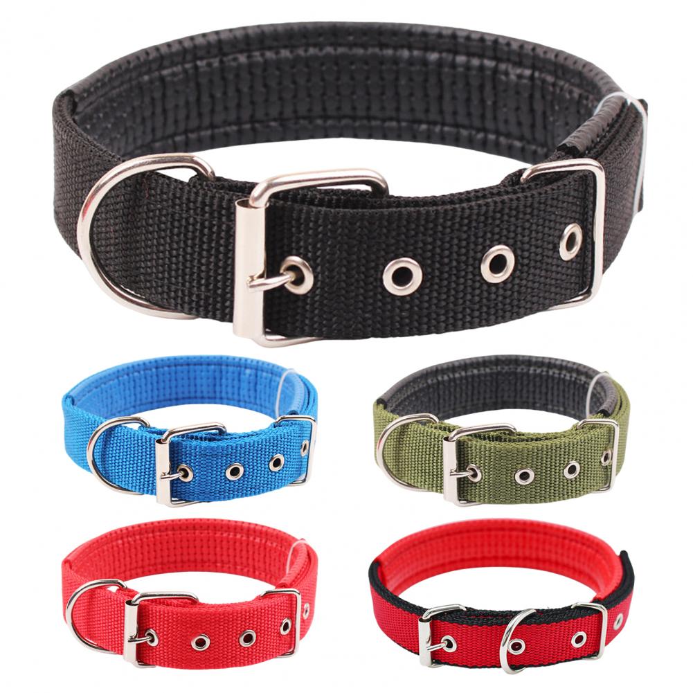 Dog Collars Nylon Adjustable Dog Neck Circle Longlasting Pet Neck Strap With Traction Ring Teddy Keji Pitbull Pet Supplies
