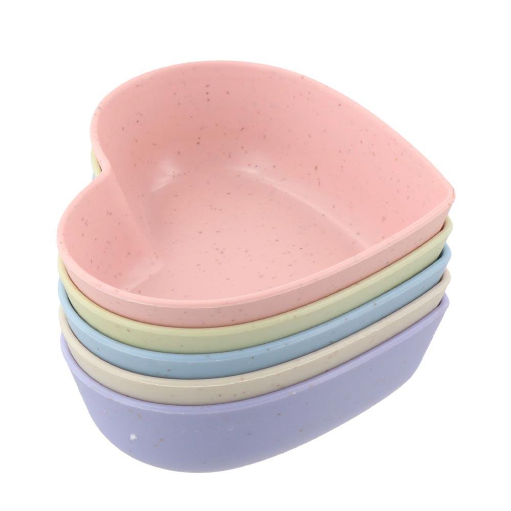 Wheat Straw Heart Shape Seasoning Dish Nordic Style Soy Sauce Dishes Cute Spice Plate  for Kitchen