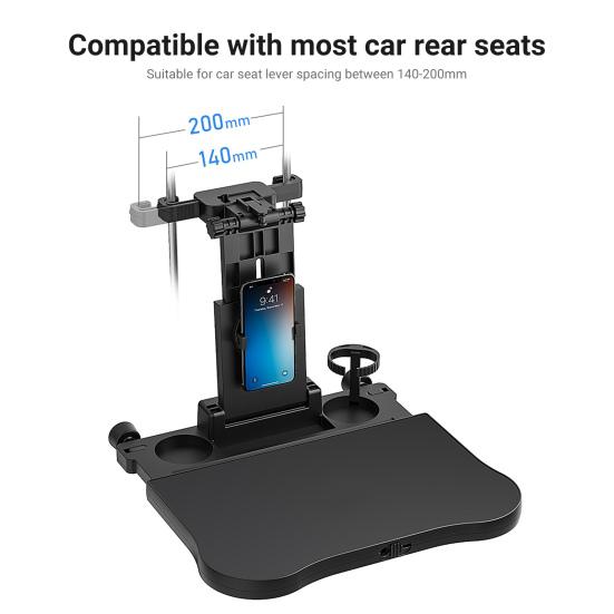 A08 Car Travel Table Board Multifunctional Height Adjustable Universal Headrest Mount Seat