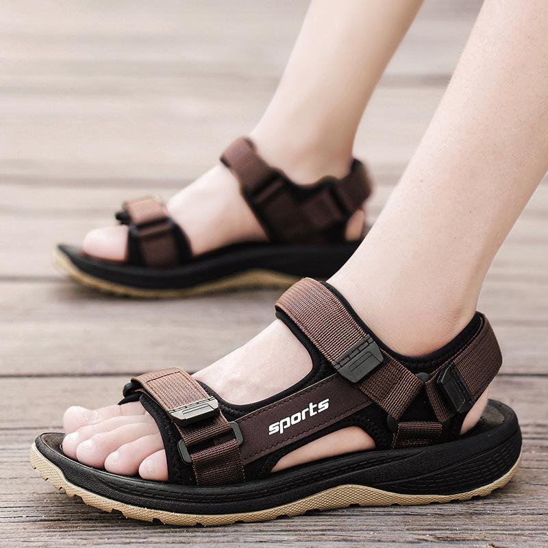 Men's Sandals Boys' Sports Sandals Lightweight Hollow Breathable Outdoor Creek Tracking Shoes Teen Beach Sandals