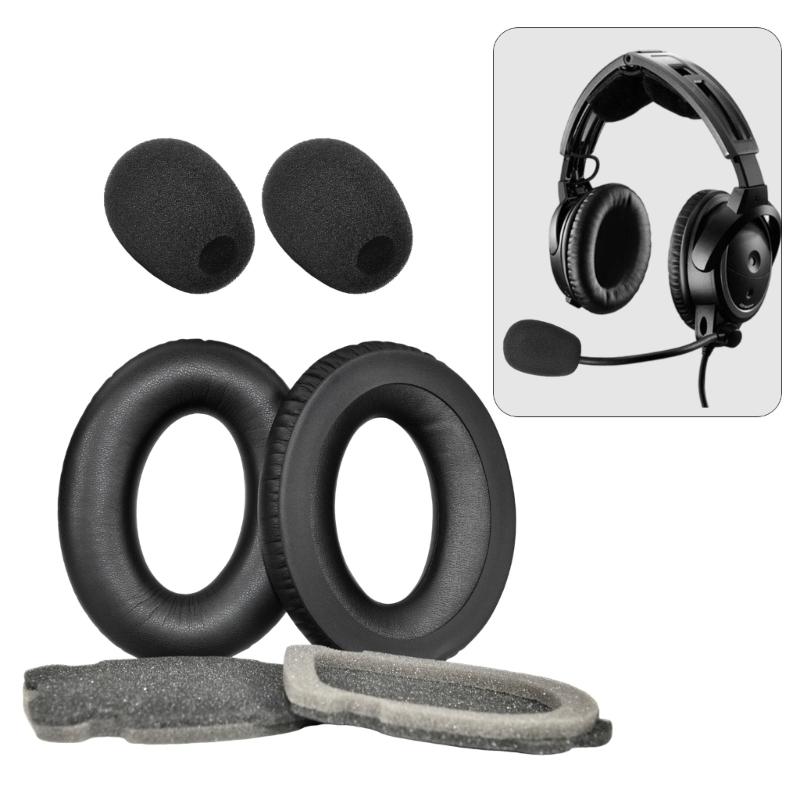Earpads Protein Leather Ear Pad Ear Cushions Cover Memory Foam Earmuffs with Mic Form Cover for Aviation A10 Headsets
