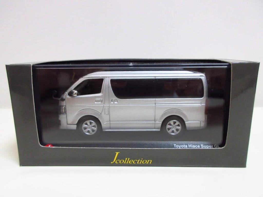 Kyosho Jcollection scale Toyota Hiace Super GL 200 series miniature car in silver mica metallic 1/43