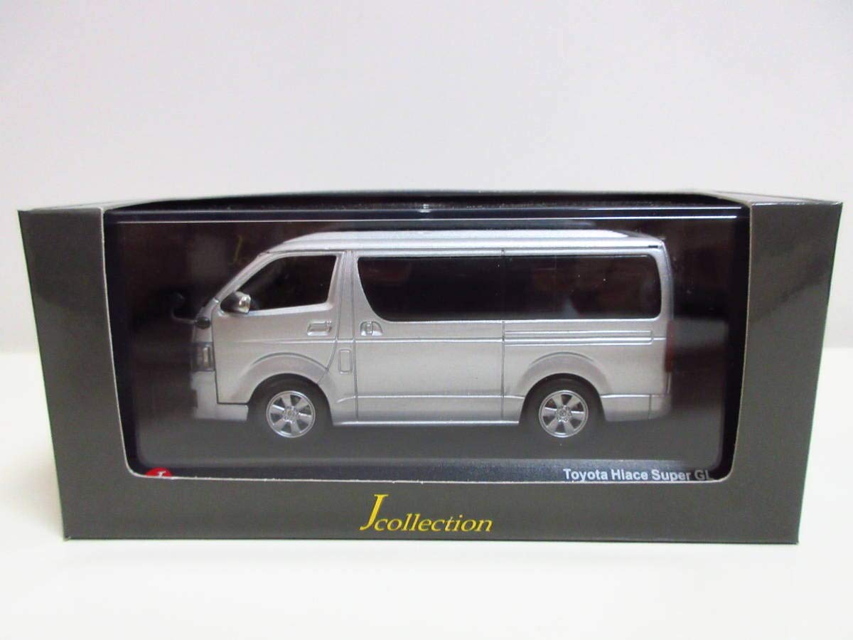 

Kyosho Jcollection scale Toyota Hiace Super GL 200 series miniature car in silver mica metallic 1/43