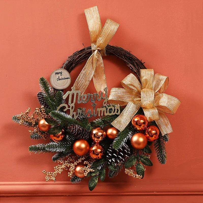 Christmas Decoration Christmas Tree Wreath Rattan Horn Door Wall Hanging Hotel Shopping Mall Scene Arrangement Pendant