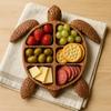 Yousheng Plastic Serving Tray Ocean Themed Cheese Bread Board Fruits Nuts Wood Display Board Beachfront Dinner Party Platter
