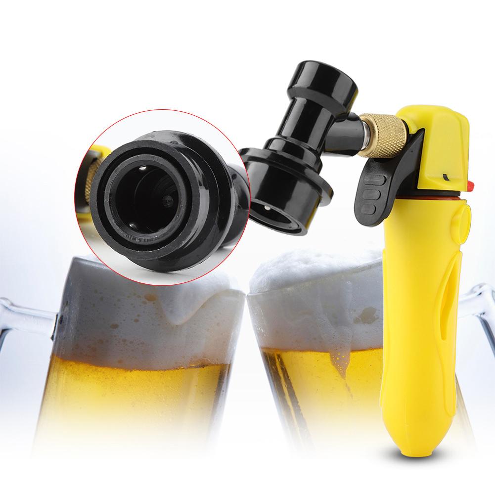 Portable Homebrew Keg Charger Handheld CO2 Injector Draft Beer Dispenser(Yellow)