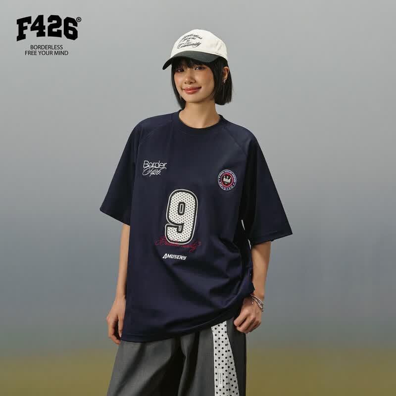 F426 Cooling Quick-Dry Polka Dot Letter T-Shirt (Zhao Lusi Pick) M