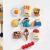 3D Picture Frame Fridge Magnet Cartoon Breakfast Food Magnetic Fridge Magnet Home Decor Magnetic Decoration Small Ornaments