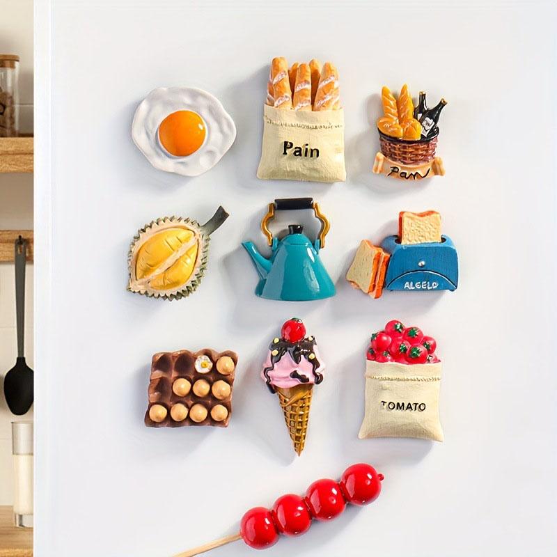 3D Picture Frame Fridge Magnet Cartoon Breakfast Food Magnetic Fridge Magnet Home Decor Magnetic Decoration Small Ornaments