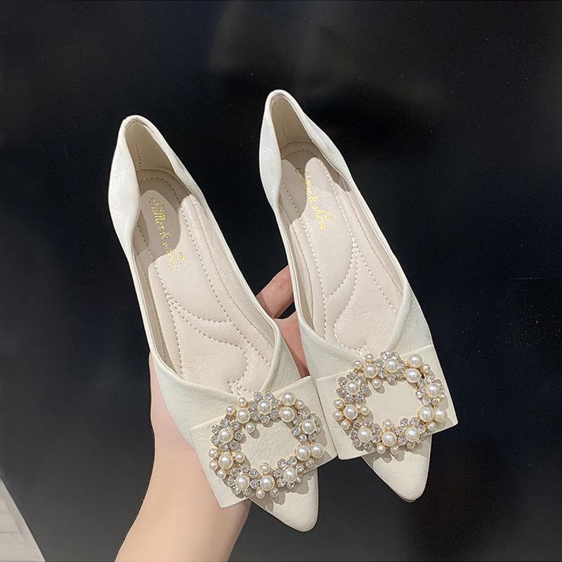 Women In Flat Shoes Spring Versatile Simplicity Shoes For Women Sneakers Shoes For Women Flats Shoes White Women Shoes