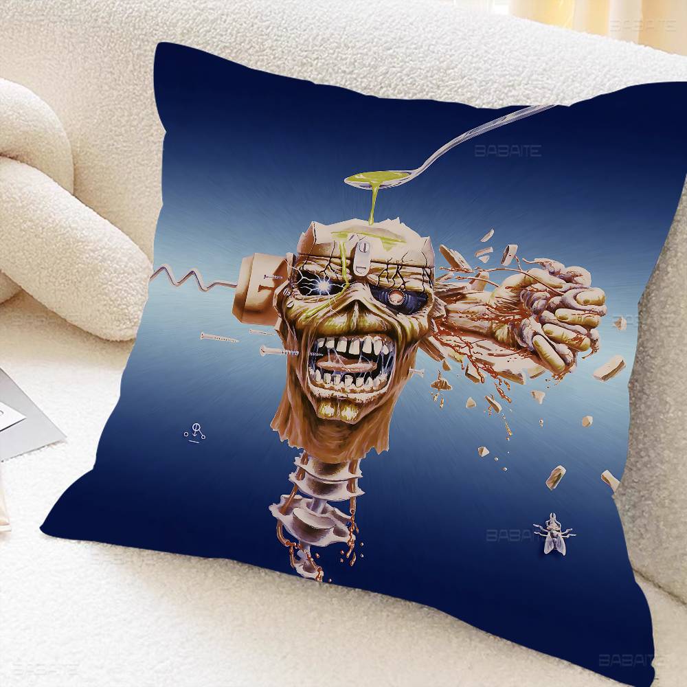 Cool I-I-Iron M-Maiden Pillow Cushion Cover Pillowcase Living Room Sofa Home Decor Customized