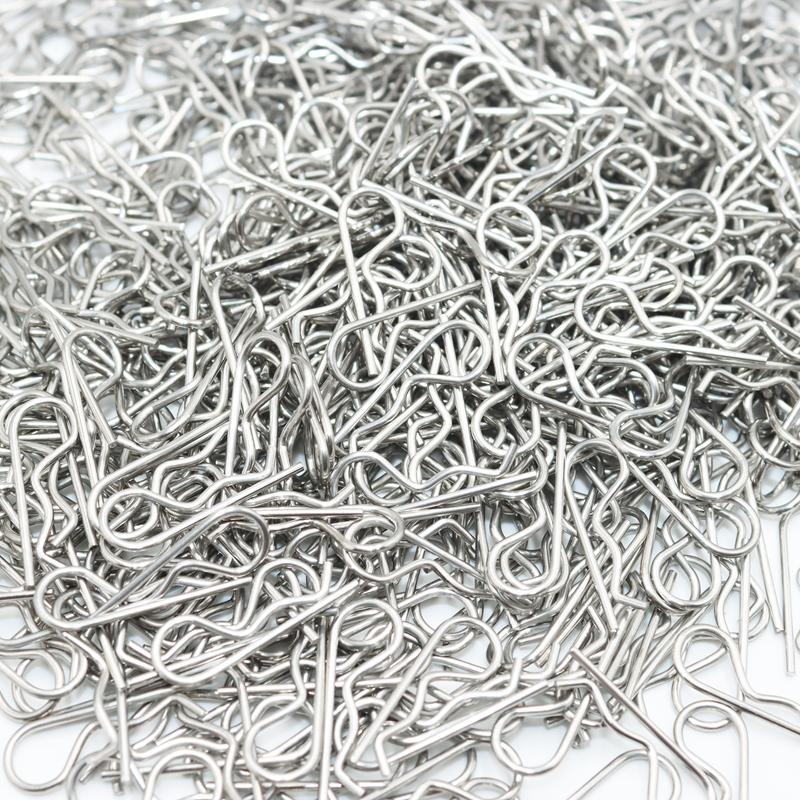 304 Stainless Steel Metal Pin B-type Pin M1 M2 M3 M4 M5 Cotter Pin Wave Circlip Card Pin Mechanical Hairpin Pin Bolt R Type Pin 5pcs M4x90mm