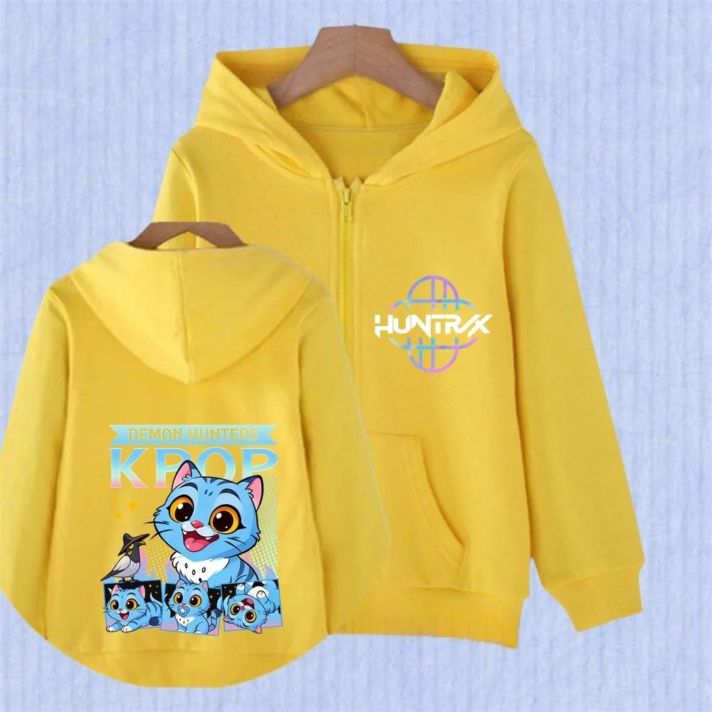 Kpop Demon Hunters Zip Up Hoodie Girls Boys Fashion Long Sleeves Loose Casual Zipper Sweatshirt