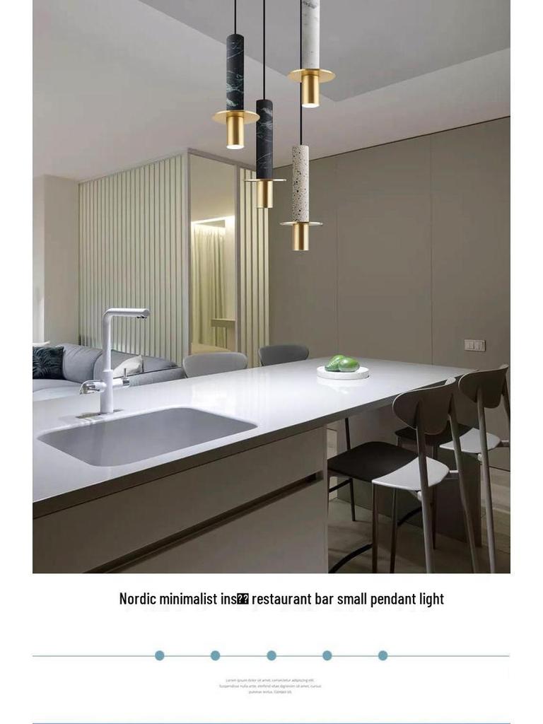 Nordic Minimalist Marble Pendant Light - Single-Head for Restaurants and Bedrooms