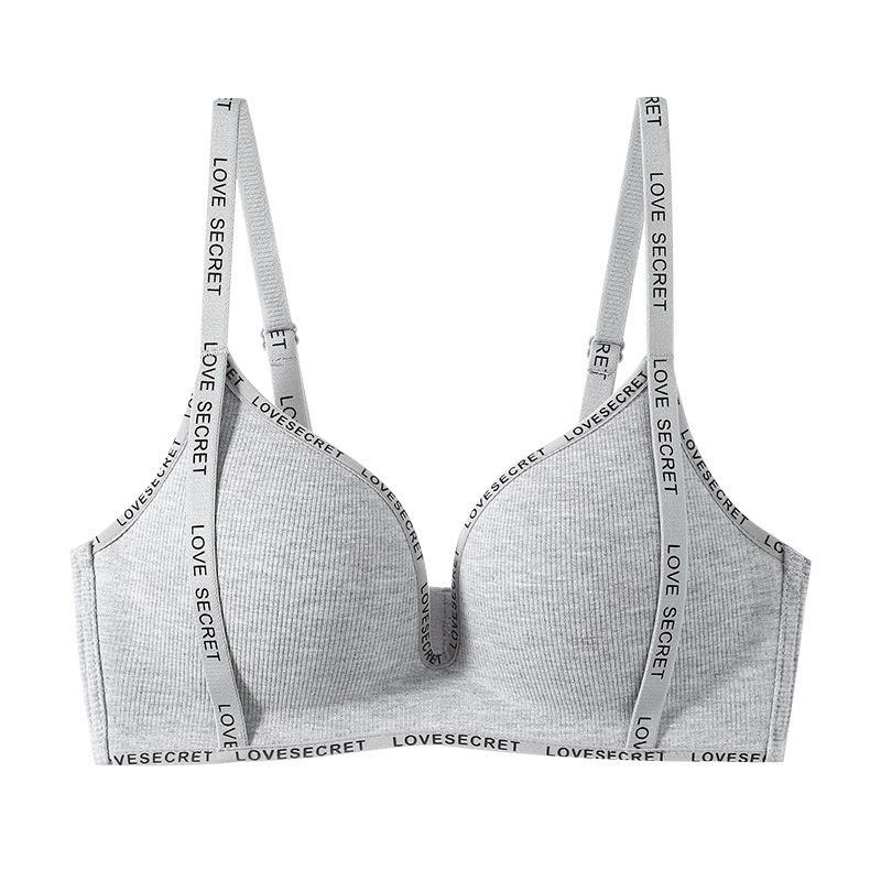 Seamless Adjustable Push-Up Bra with Anti-Sagging Support & Letter Straps for Small Busts